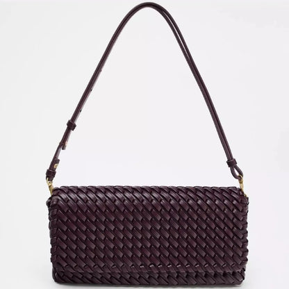 Luxury Woven Women's Bag Fashion PU Leather Shoulder Bags for Women Cover Flap Envelope Crossbody Bag Designer Bags Clutch Purse