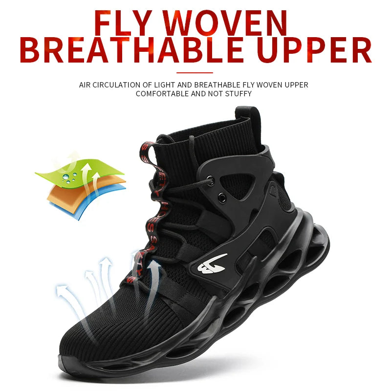 Construction Work Shoes Slip Resistant Lightweight Breathable Sneakers for Men Protection Safety Shoes Work Hiker Boots