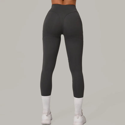 Gym Workout Yoga Fitness Sports Suit Short-sleeved Top Padded-free High-waisted Hip-lifting Trousers Outdoors Leisure Sportswear