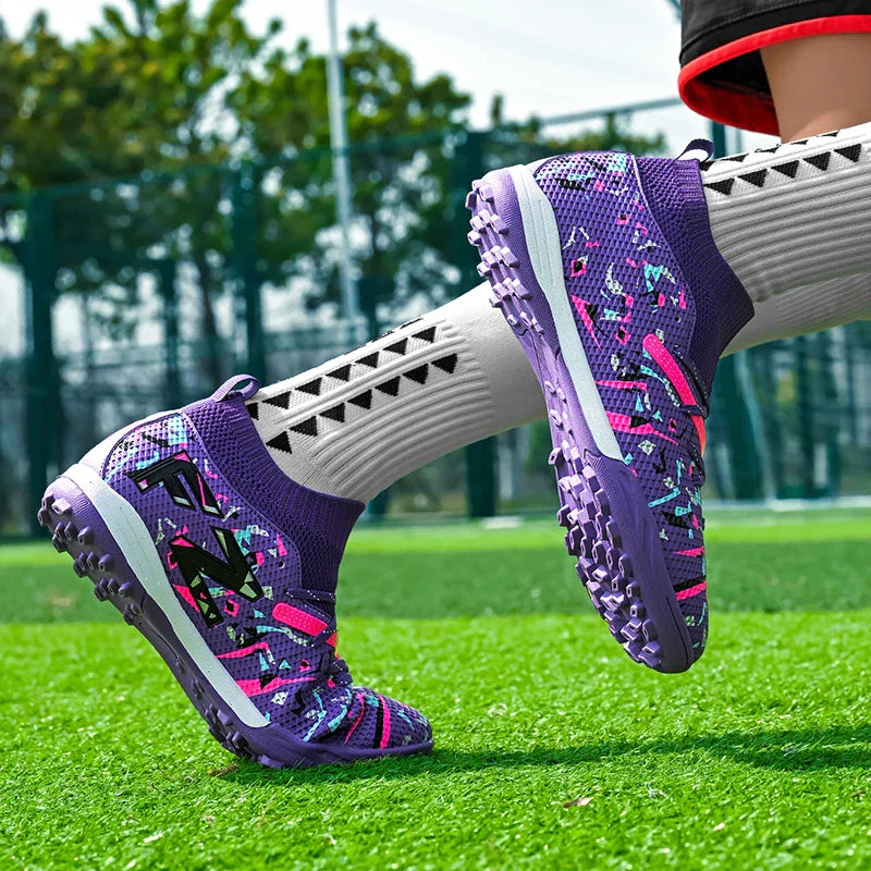 LiXingMing Football Boots Men White Professional High-Tops Soccer Society Cleats Football Shoes Non-Slip Match Training Sneaker