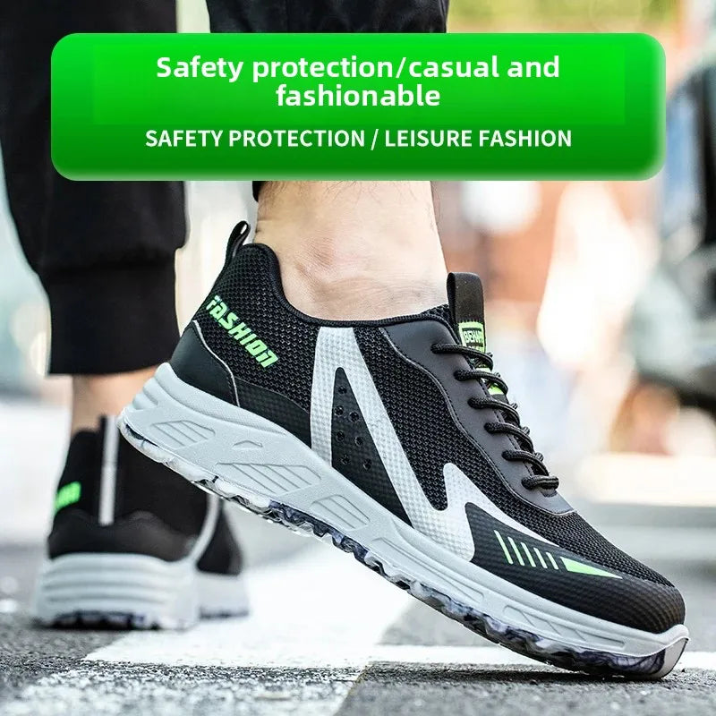 Fashion Insulation 6KV Plastic Toe Cap Labor Protection Shoes Anti Nail Indestructible Work Safety Boots Sneakers Male Footwear