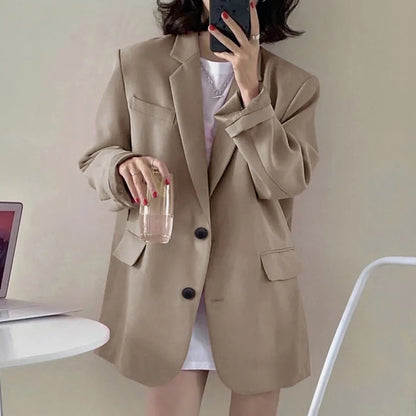 New Woman Spring Summer Solid Color Suit Jacket Women Korean Fashion Casual Comfortable Suit Woman Clothing Outerwears
