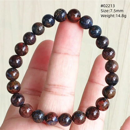 Natural Blue Pietersite Bracelet Women Men Beads Round Beads Chatoyant Cat Eye Fire Pietersite Namibia AAAAAA