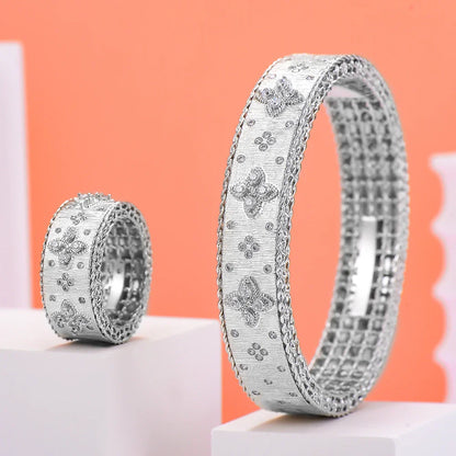 Luxury African Bangle Ring Sets Fashion Dubai Bridal Jewelry Sets For Women Wedding brincos para as mulheres 2024