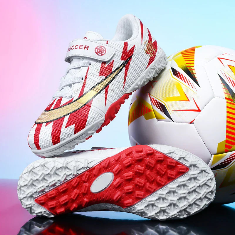 New Kids Soccer Shoes TF School Football Boots Boys Girls Cleats Grass Sneakers Child Outdoor Athletic Training Sports Footwear