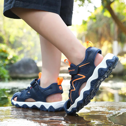 Kids Sports Sandals Closed Toe Summer Outdoor Water Shoes for Boys Girls Athletic Beach Sandials Non-slip Size 28-39