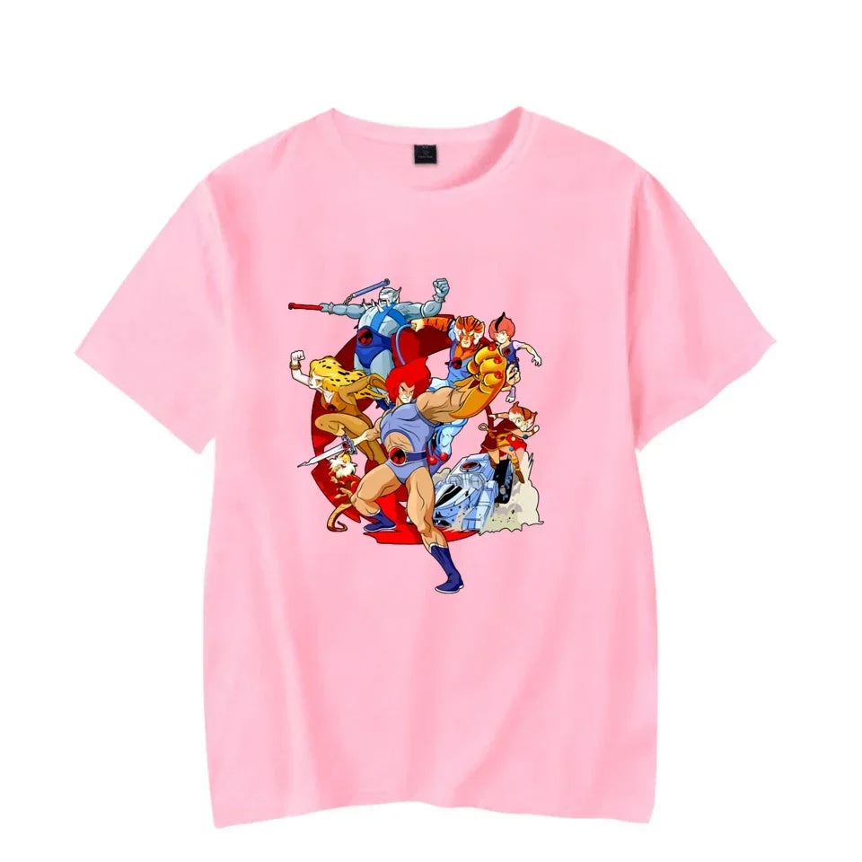 Luminous T-shirt Mens Fashion Casual Short Sleeve Round Neck Tops Mens Clothing Hipster Glowing ThunderCat T-shirt