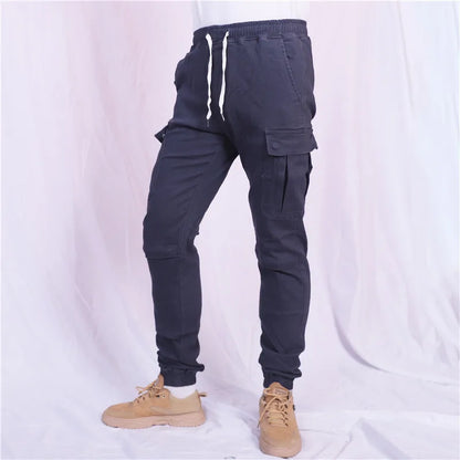 Motorcycle Riding Jeans Pants Elastic waist and ankle tied casual pants Soft And Casual Inset Gear Layer On Hips And Knees