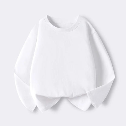 1pcs Spring Autumn Children's Pure Cotton Long Sleeve T-shirts Solid Color Boys Girls Tops Kids Baby Leisure Tee Student Clothes