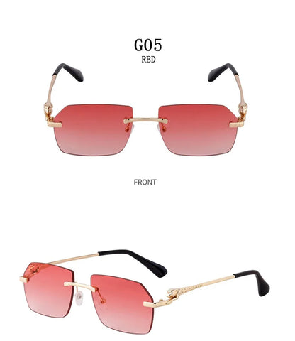 Rimless Sunglasses Women 2024 Luxe Vintage Designer Sunglasses For Men Retro Fashion Glasses De Sol Mujer Lunette Soleil Femme