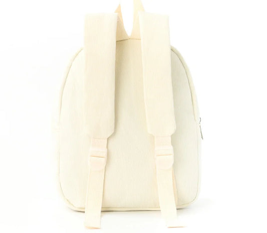 Customized Name Toddler Backpack Cartoon Bear Corduroy Large Capacity Backpack Embroidered Name Backpack Plush Bag