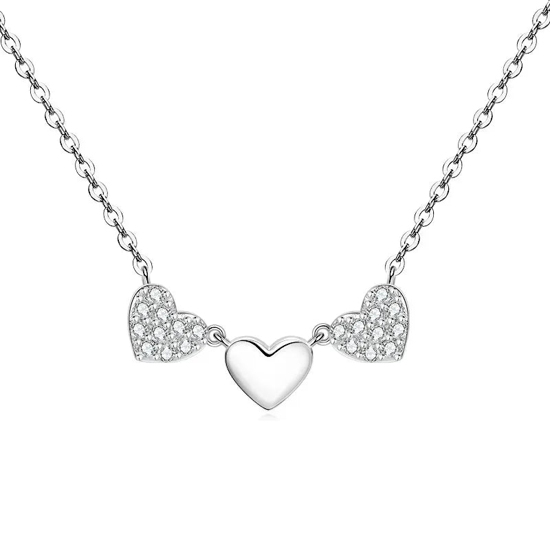 GRA Certified Full Round Moissanite Delicate Love Heart Pendant Necklace for Women 14K Gold Filled Fine Jewelry Gifts