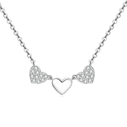 GRA Certified Full Round Moissanite Delicate Love Heart Pendant Necklace for Women 14K Gold Filled Fine Jewelry Gifts