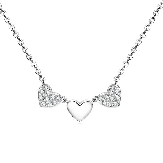 GRA Certified Full Round Moissanite Delicate Love Heart Pendant Necklace for Women 14K Gold Filled Fine Jewelry Gifts
