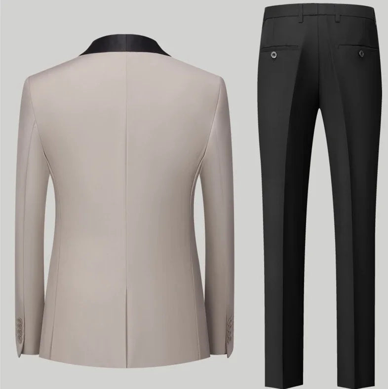 Red Men's Suit 3 Piece, Wedding Party Dress Jacket with Pants Vest, Blue, Green, Gray, Black Available, Asian Size M-5XL 6XL