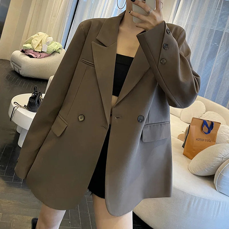 Coat Women Blazer Coats Turn Down Collar Blazers Jackets Y2k Streetwear Work Suits Elegant Splice Casual Jacket 2026 Spring