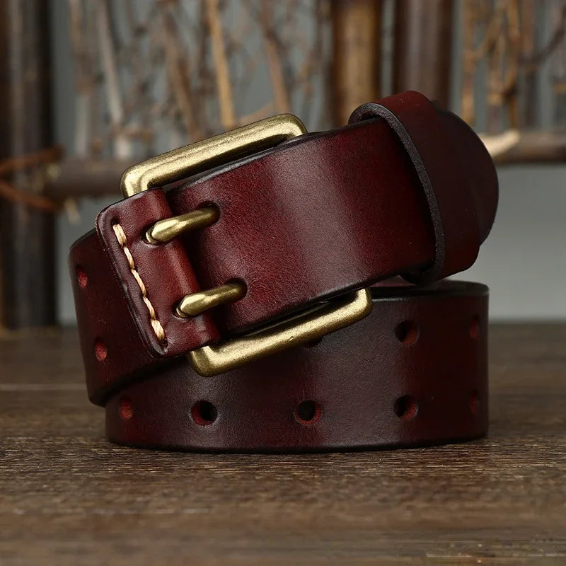 105-125cm Men's Genuine Belt Pin Buckle Retro Cowhide Waistband Jeans Suit Pants Decoration Belts DIY Male Accessories