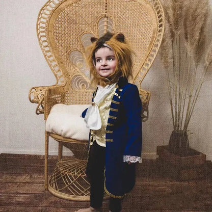 3-12Y  Anime Character Beast Jacket Robe Boy Lion Costume for Cosplay and Holiday Kids Anime Fantasy Party Wig Costume