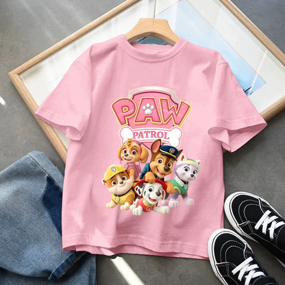 Summer PAW Patrol Children T-Shirts Cartoon Chase Skye Short Sleeves Top Tees Fashion Anime Girls Boys Shirts Kids Clothes Gift
