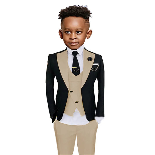 Colorful Kids Fashionable Suit Set 3 Pieces Performance Costumes High Quality Boys Suits Wedding Guest Tuxedo 2-20T
