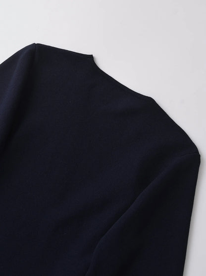 Spring Women Shoulder Pad Belt Knit Blazer Women Retro V-neck Long Sleeve Versatile Female Coat Women Clothes 9598/128