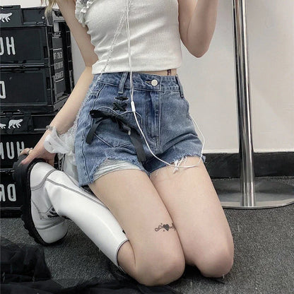 Classic Bow High Waist Short Jean Pants Woman New In Casual Jorts Hot Stretchy To Wear Harajuku Fashion Denim Shorts for Women