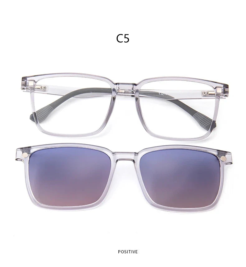 Gradient Men Flip Up Clip on Men Driving Polarized Oversized Optical Myopia Glasses Magnetic Eyeglasses For Women TJ2191