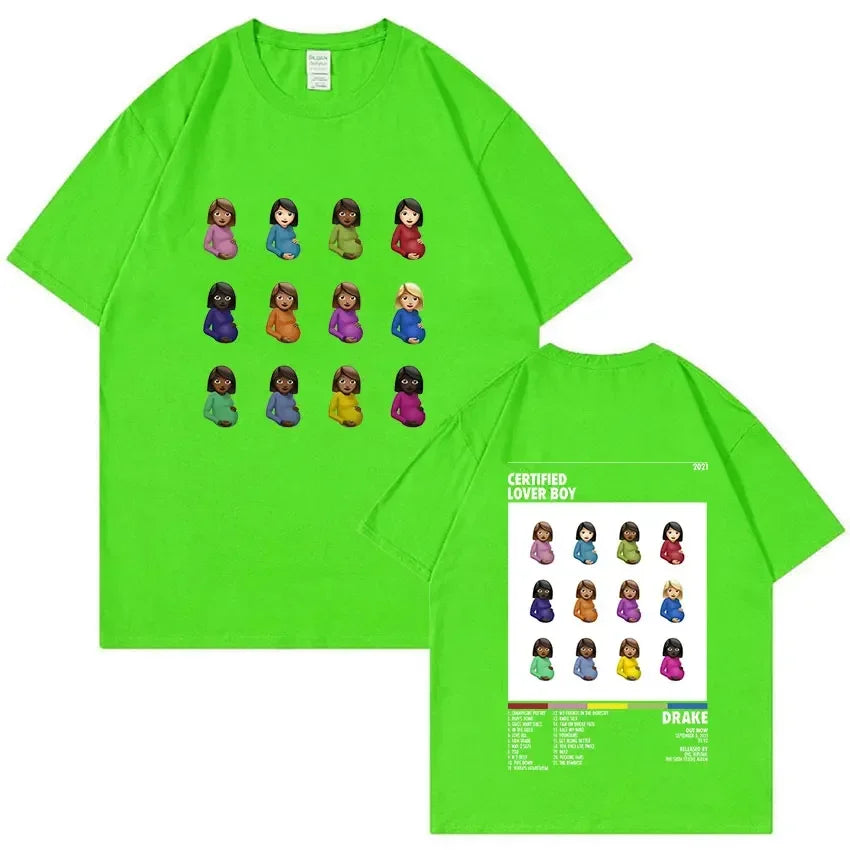 Rapper Drake Certified Lover Boy Album Print Graphic T Shirt Unisex Hip Hop Fashion T-shirt Men's 100% Cotton Oversized T-shirts