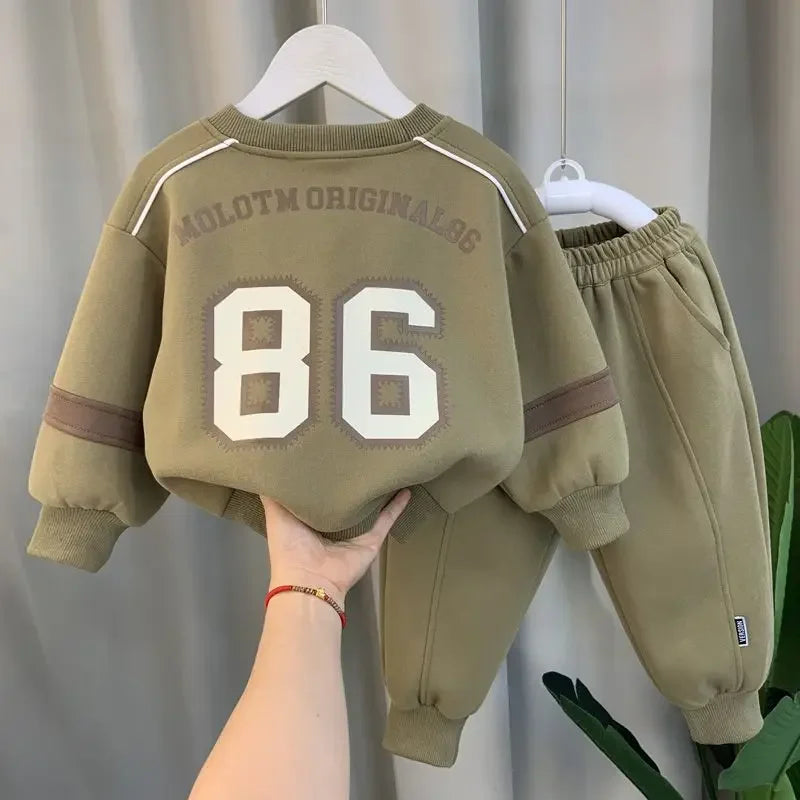 2026 Spring Autumn Kids Clothes Boys Sets Sports Suit Children Tracksuit Boys Long Sleeve Letter T-Shirt Pant 2Pcs Suit 2-12Y