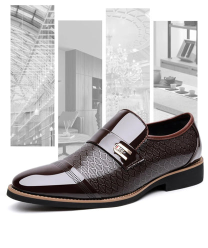 New Designer Patent Leather Wedding Shoes for Men Solid Color Business Casual Shoes Male Spring Autumn Fashion Dress Shoes Man