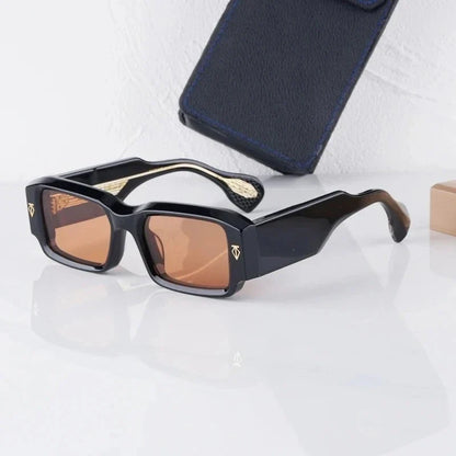 Handmade Thick Acetate Classical Sunglasses Rectangle Luxury Brand Design Style Top Quality Patchwork UV400 Unisex Gafas