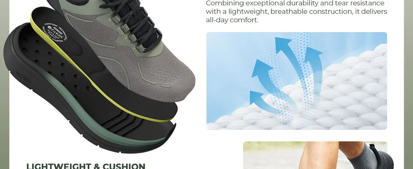 Men's Walking Shoes Thick Soled Slip On Shoe Height Increasing Breathable Sneakers Wide Comfortable Outside&Work Shoe