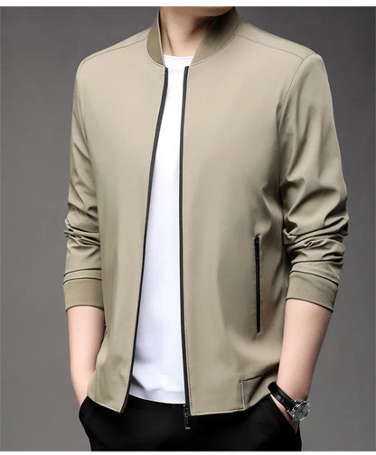 Men's High-Quality Fashion Spring Baseball Collar Business Casual Jacket Handsome Youth Coat Dad Jacket M-5XL