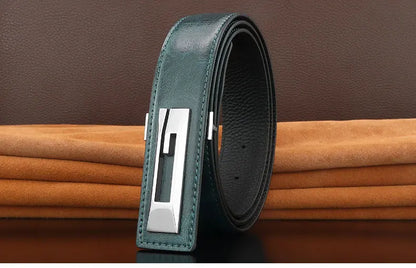 G letter belts men slide buckle designer luxury famous brand cowhide High Quality young boys fancy jeans Waistband green