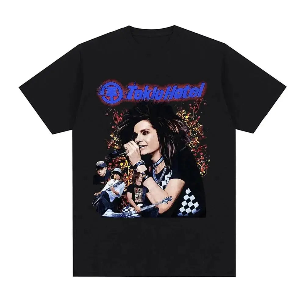 Rock Band Tokio Hotel Kaulitz Graphic Print T Shirt Fashion Punk Short Sleeve  Casual Hip op Streetwear Plus Size T Shirt Women