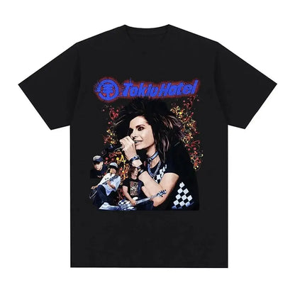 Rock Band Tokio Hotel Kaulitz Graphic Print T Shirt Fashion Punk Short Sleeve  Casual Hip op Streetwear Plus Size T Shirt Women