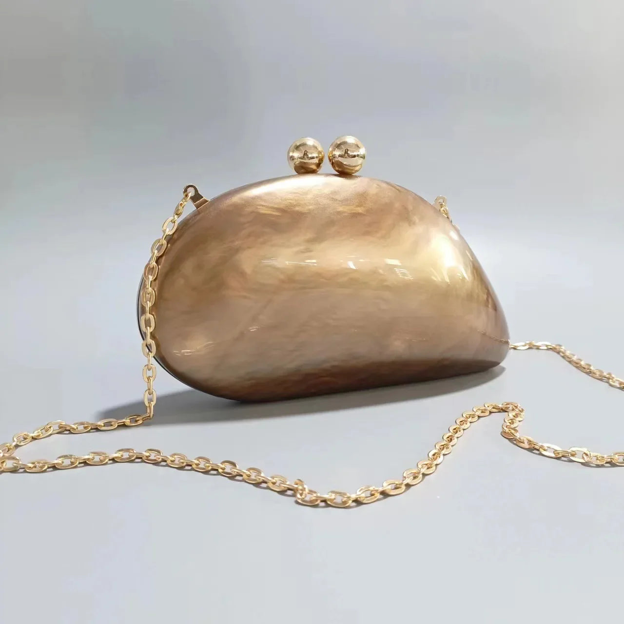 shell shape clutch bag women designer evening party cute purse new green gold purple ivory handbag High Quality