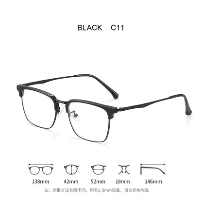 Men's Classic Business Eyeglasses Frames Anti-Blue Light Reading Glasses Myopia Hyperopia Customizable Prescription KE001