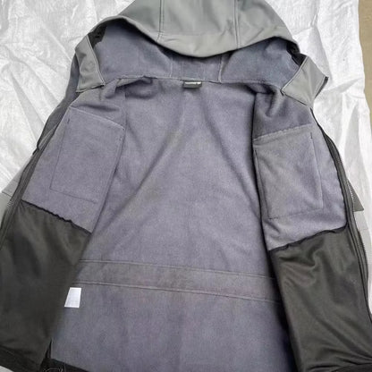 Tactical Jackets Men Outdoor Waterproof Hood Windbreaker Work Wear Soft Shell Multi-pockets Hunting Motorcy Tops Winter