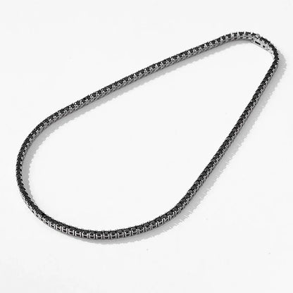 3/4/5/6.5mm Black Moissanite Tennis Necklaces with Certificates 925 Sterling Silver Lab Diamond Hiphop Neck Chain For Women Men