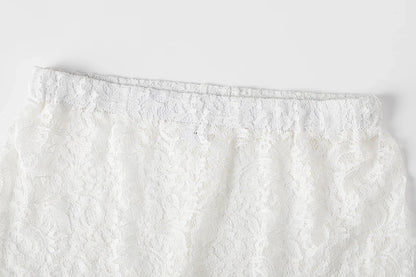 Lace Jacquard Transperant Skirt Women Summer New High Waist Sexy Casual Long Skirts 2025 Streetwear Fashion White Maxi Skirt