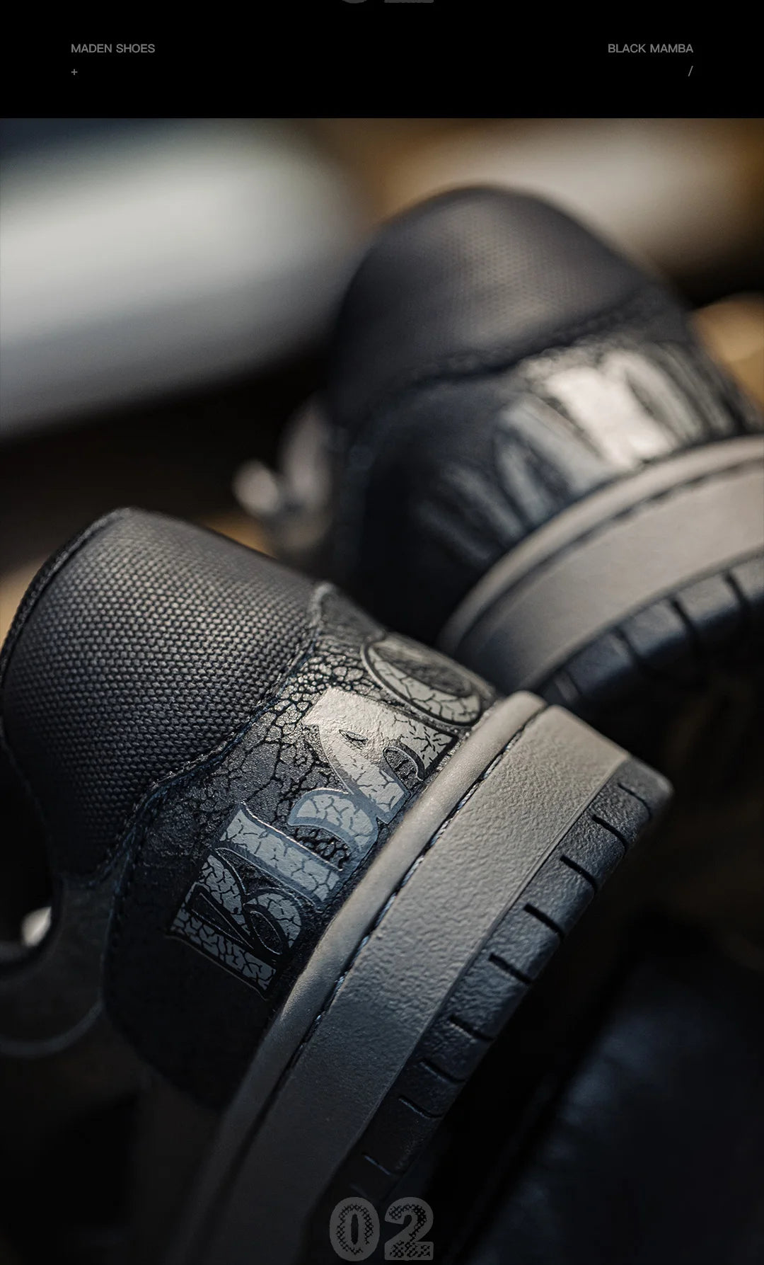 Casual Snake Year Black Mamba Men's Sneakers Low-Top Flat Sole Versatile Black Shoes for Spring Autumn Skateboarding Shoes