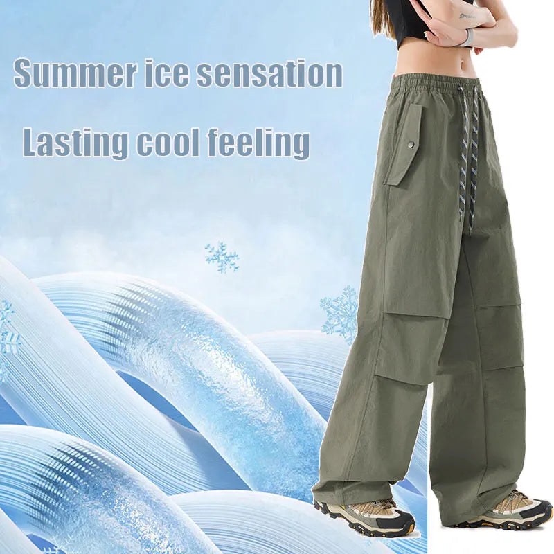 Summer Women Pant Outdoor Waterproof Hiking Pant Men Windproof Pant Adjustable Cuffs Cargo Trousers Lightweight Fishing Trousers