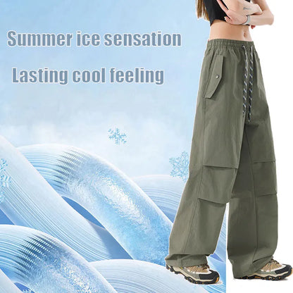 Summer Women Pant Outdoor Waterproof Hiking Pant Men Windproof Pant Adjustable Cuffs Cargo Trousers Lightweight Fishing Trousers
