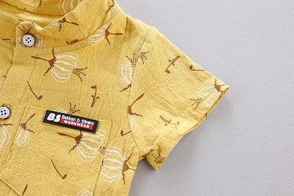 New Summer Fashion Children Baby Boys Clothes Suits Infant Full Printed Shirt Shorts 2pcs/Set Kids Toddler Casual Outfit 0-5Y