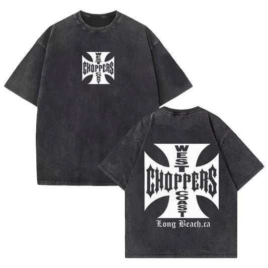 Paul Walker Shirt West Coast Choppers Vintage Washed T shirt Men Women Hip Hop streetwear Oversized short sleeve Cotton T-shirts