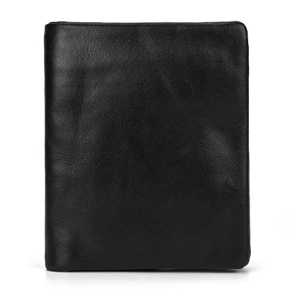 Genuine Leather Short Wallet Bifold Card Holder Short Purse Male Cow Leather Men's Coin Wallet Real Cowskin Zipper Wallet