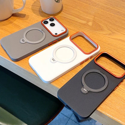 funda For iPhone Air Case ELVEV Magnetic Luxury PU Leather Anti-fall with Rotatable Ring Stand Cover for iphone17 pro max كفر