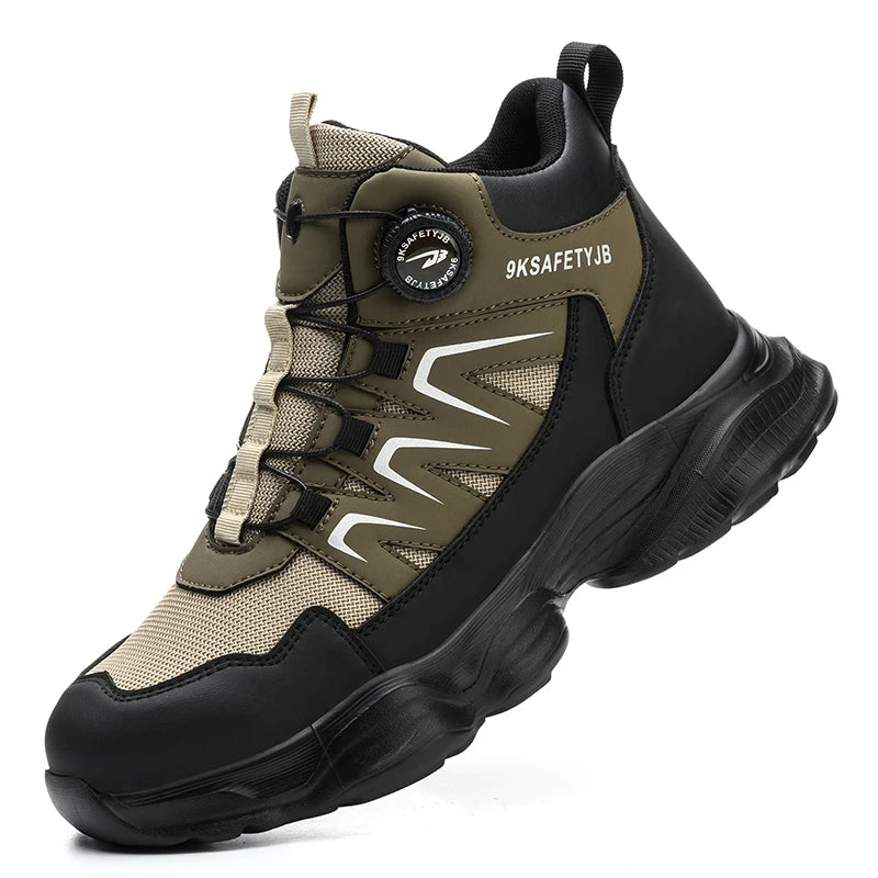 Man Safety Shoes Puncture-Proof Work Sneaker Waterproof Work Shoes Steel Toe Shoes Safety Boots Indestructible Shoes Lightweight