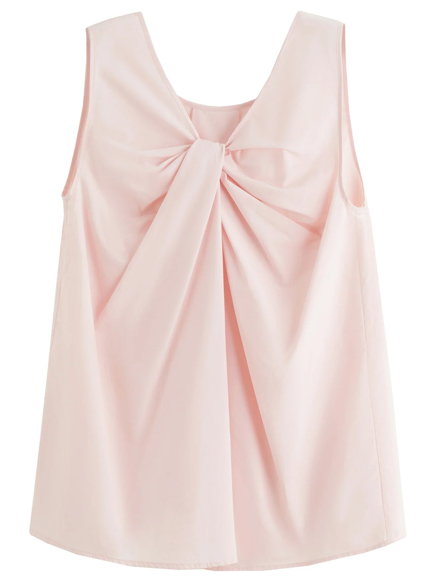 Korean Style Twisted Sleeveless Shirt Female 2025 Summer New V-neck Slim Cotton Pink Top 25FS12743